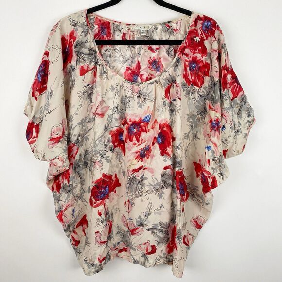 CAbi 399 Gypsy Floral Print Silk Dolman Sleeve Blouse - Size M - Picture 1 of 4